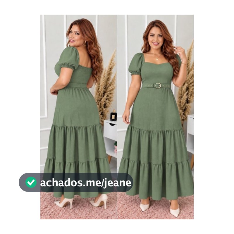 Vestido Longo manga casual Festa Forrado com cinto Confortável Versátil