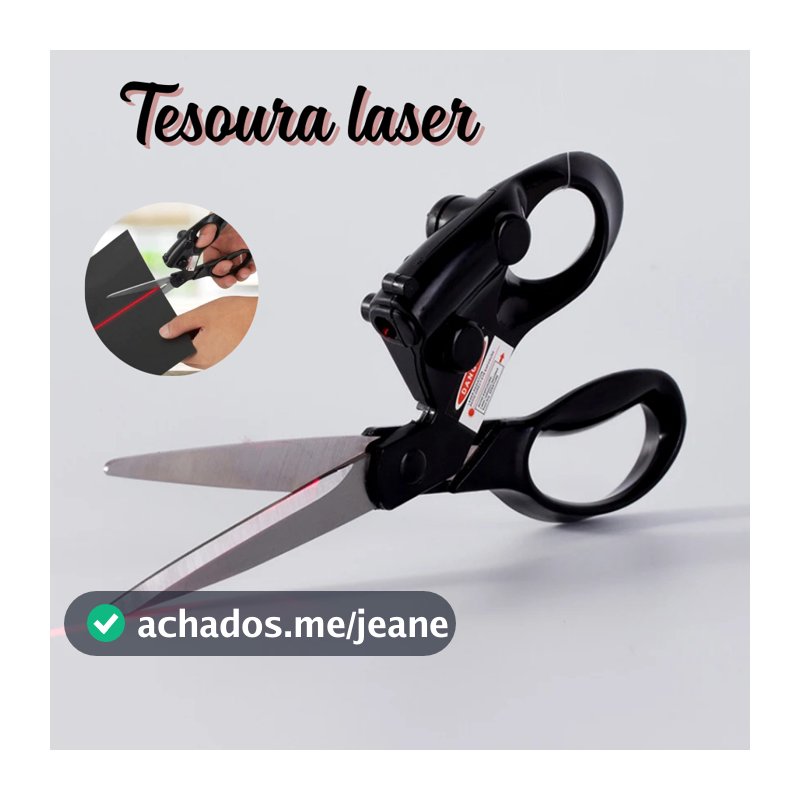 Tesoura para Cortes Precisos com Laser marcador de Trajeto Papelaria Costura e Patchwork