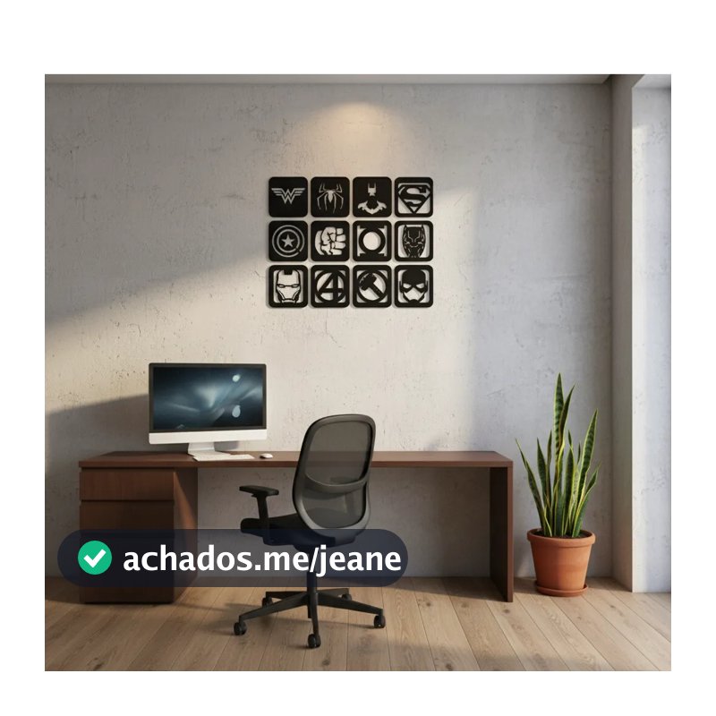 Kit Quadro Herois da Marvel e DC Decorativos| em MDF 3mm - acompanha dupla face