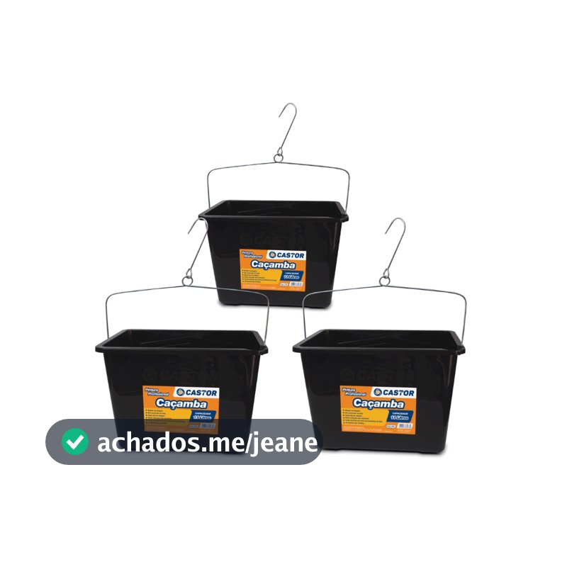 Kit 3 Baldes Caçambas de Pintura 11 litros - Castor