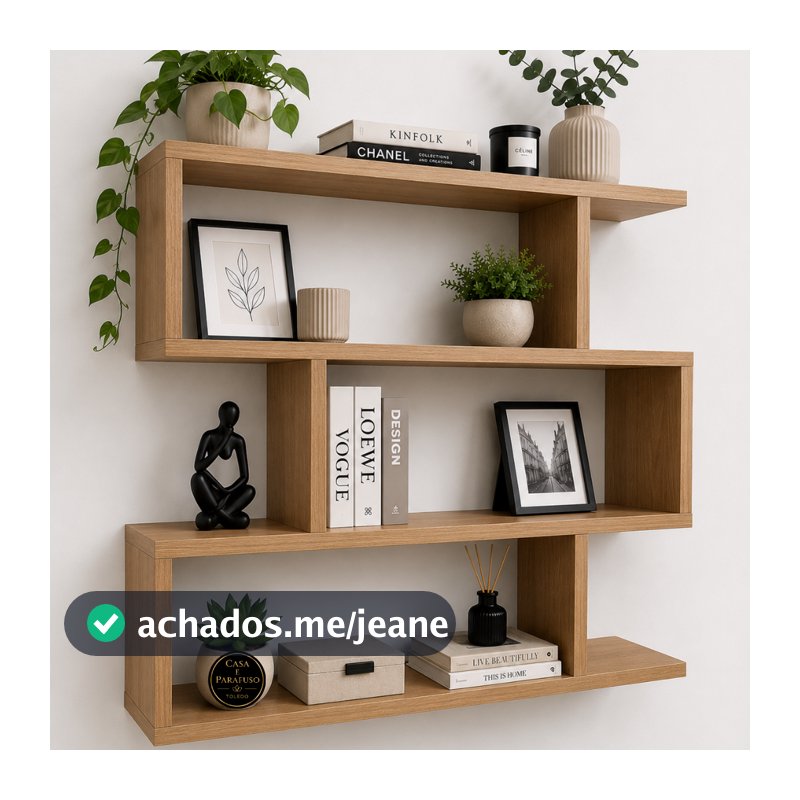 Prateleira de Parede com Nicho Decorativo Organizador para Sala Quarto Escritório - 112