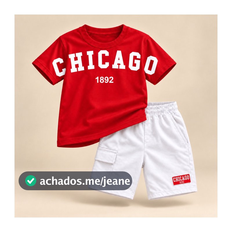 Roupa Conjunto Infantil Masculino de Verão - Camiseta e Bermuda Estilosa - Tamanho 2 ao 12 Anos