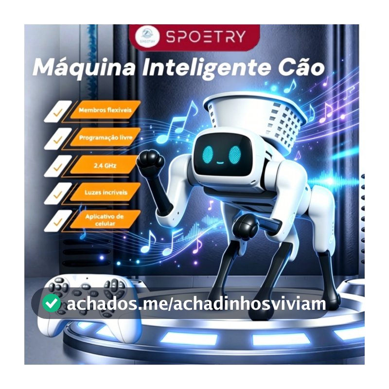 Cão Robô Inteligente com APP, Controle Remoto e Voz e Diálogo Dança, Canta e tem Luzes LED  Robô Interativo
