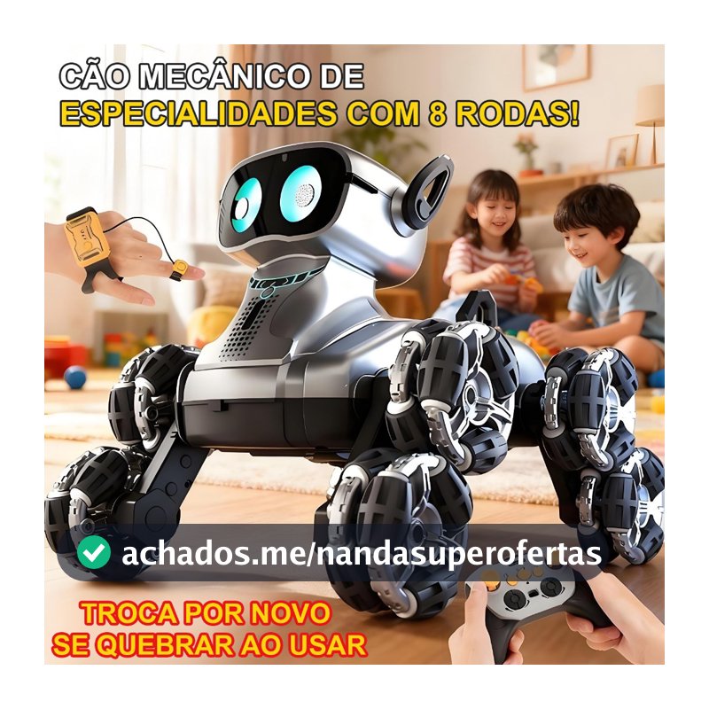 Cão Robô Acrobático RC com 8 Rodas, Carrinho de Controle Remoto para Crianças