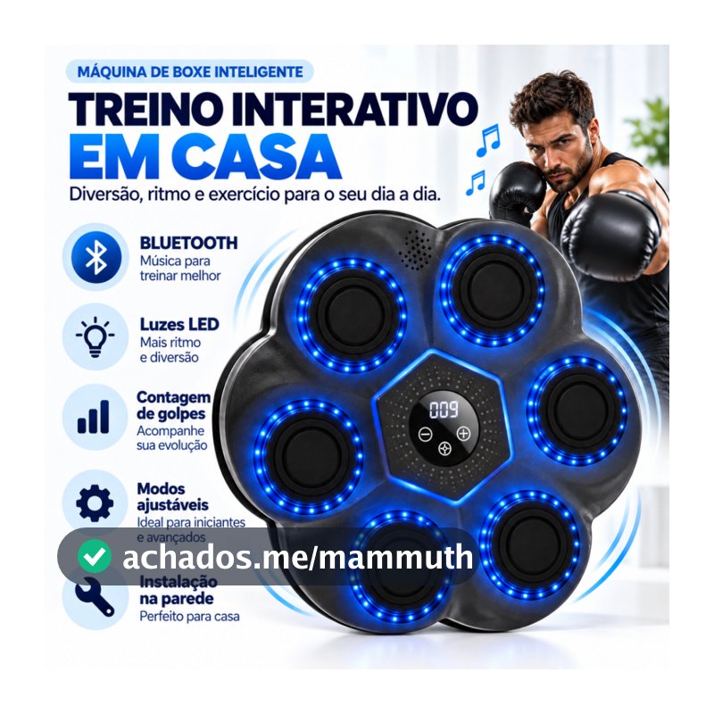 Máquina de Boxe Musical Bluetooth Inteligente para Treino