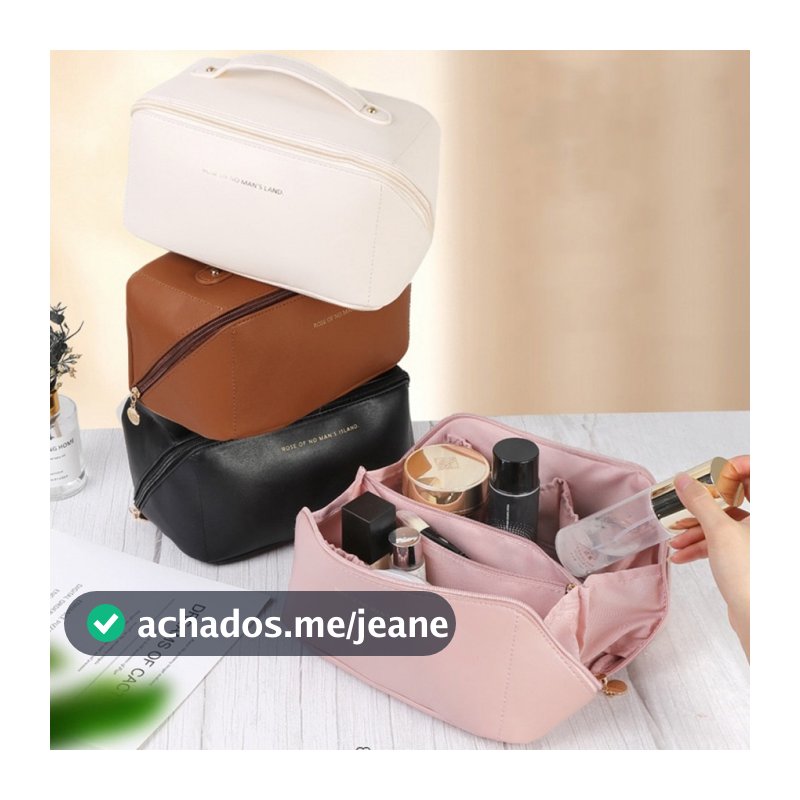 Necessaire organizadora, maquiagem, cosméticos, organização, beleza, viagem, praticidade, beleza
