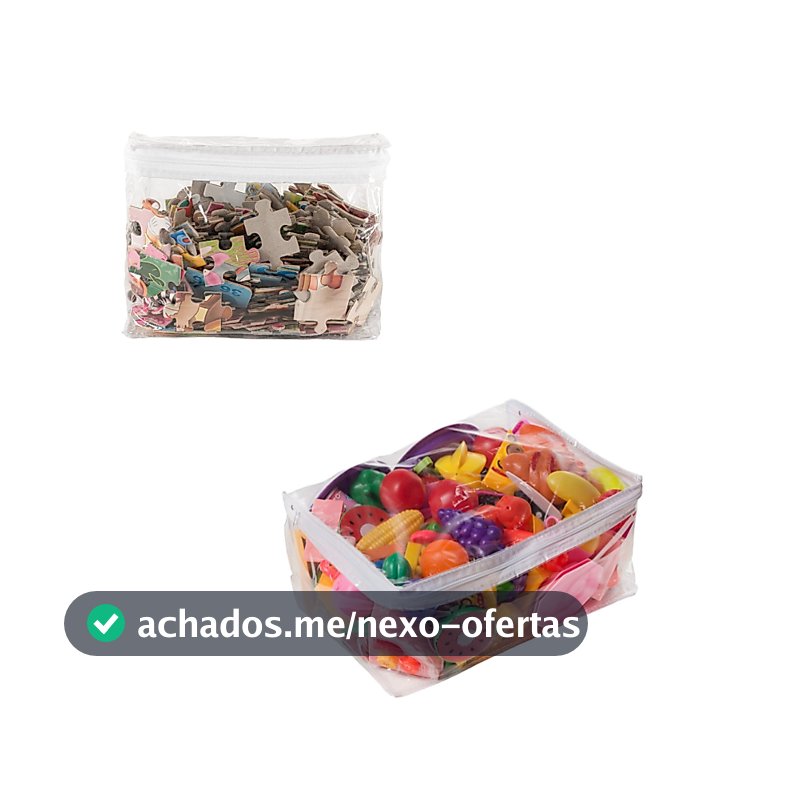 5 Saquinho Organizador Brinquedos E Quebra Cabeça Com Zíper P e M