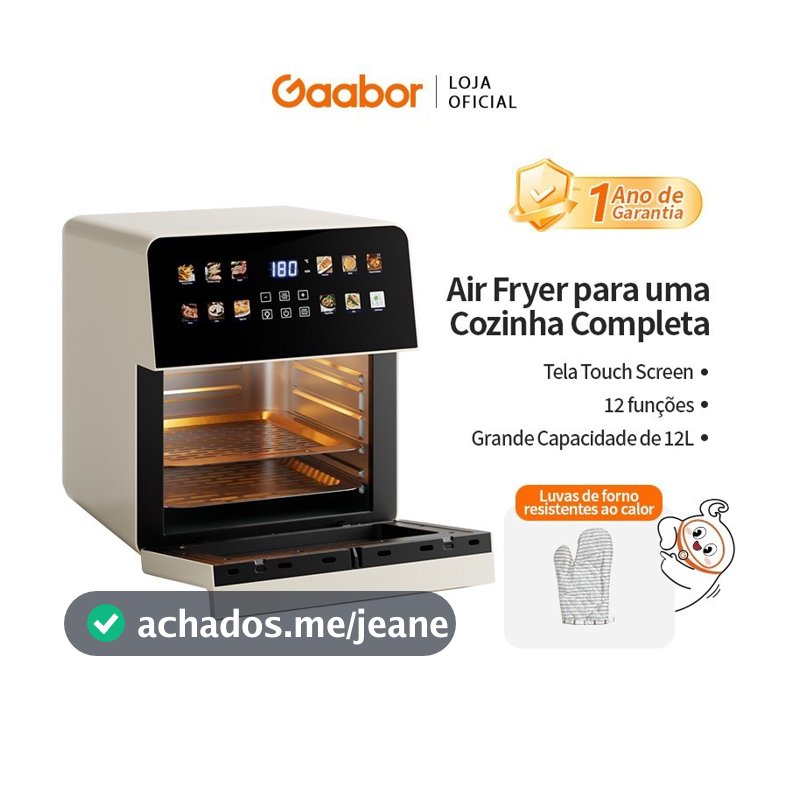 Gaabor Fritadeira Air Fryer 12L Digital 1700W Para Família AF-120T02