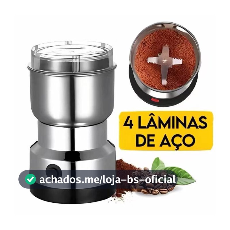 Moedor de especiarias elétrico 110V/220V, com 4 lâminas de aço inoxidável, para uso doméstico.