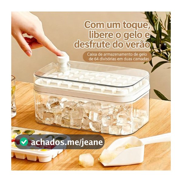 Conjunto de Gelo 64 Unidades Duas Camadas | Gelo na Hora, Produz e Armazena Tudo em Um Kit