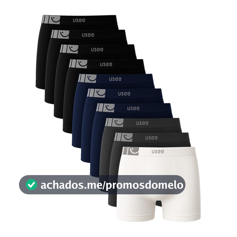Kit 10 Cuecas Boxer Microfibra Sem Costura Kit Cueca Box Premium Adulto Cueca Masculina Usee Brasil