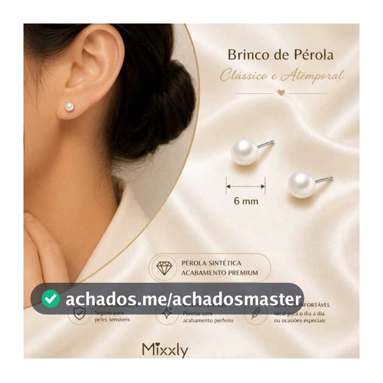 Brinco em Pérolas Branca com Tarraxas de Plástico (O Par)