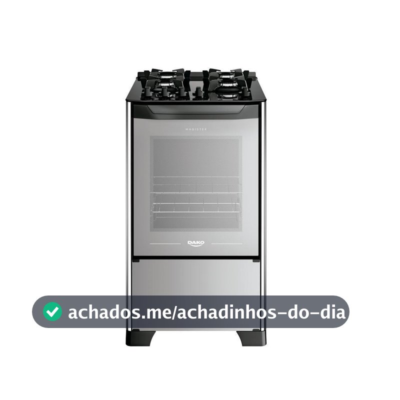 Fogão 4 Bocas Dako Magister Style Com Mesa De Vidro Espelhado Bivolt