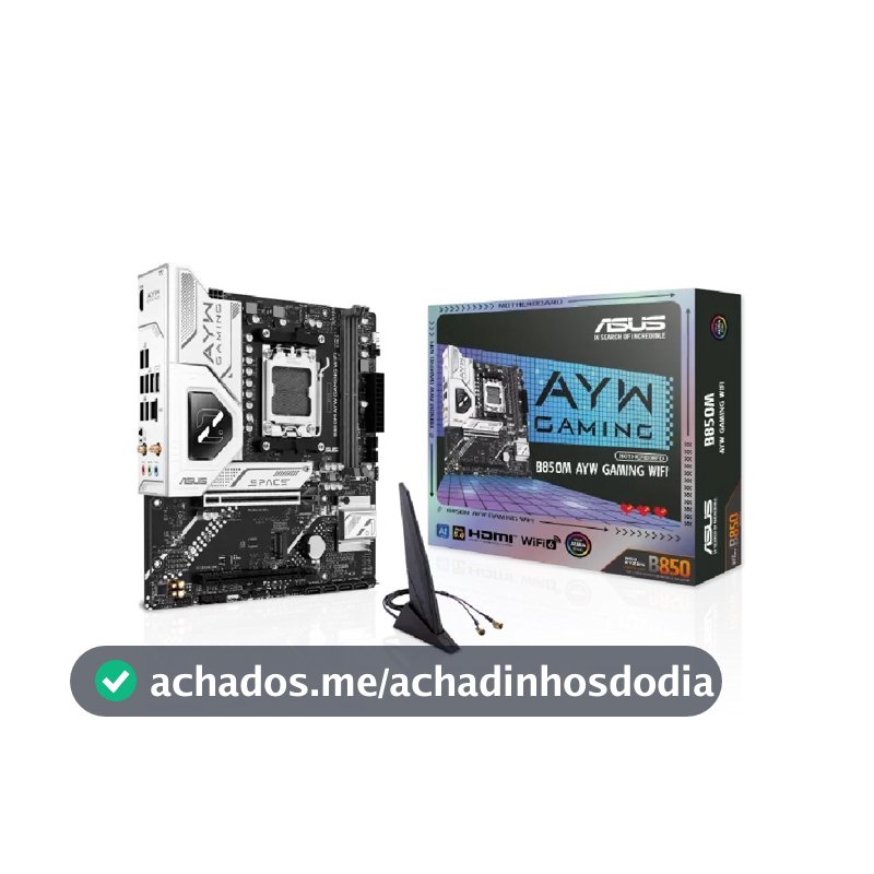 Placa Mãe Asus B850M AYW GAMING WIFI AM5 2xDDR5 AMD B850 mATX