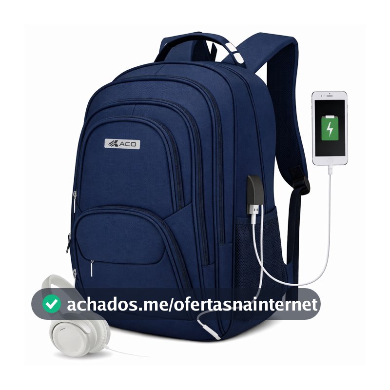 Mochila para Escola Reforçada com Entrada USB Impermeável