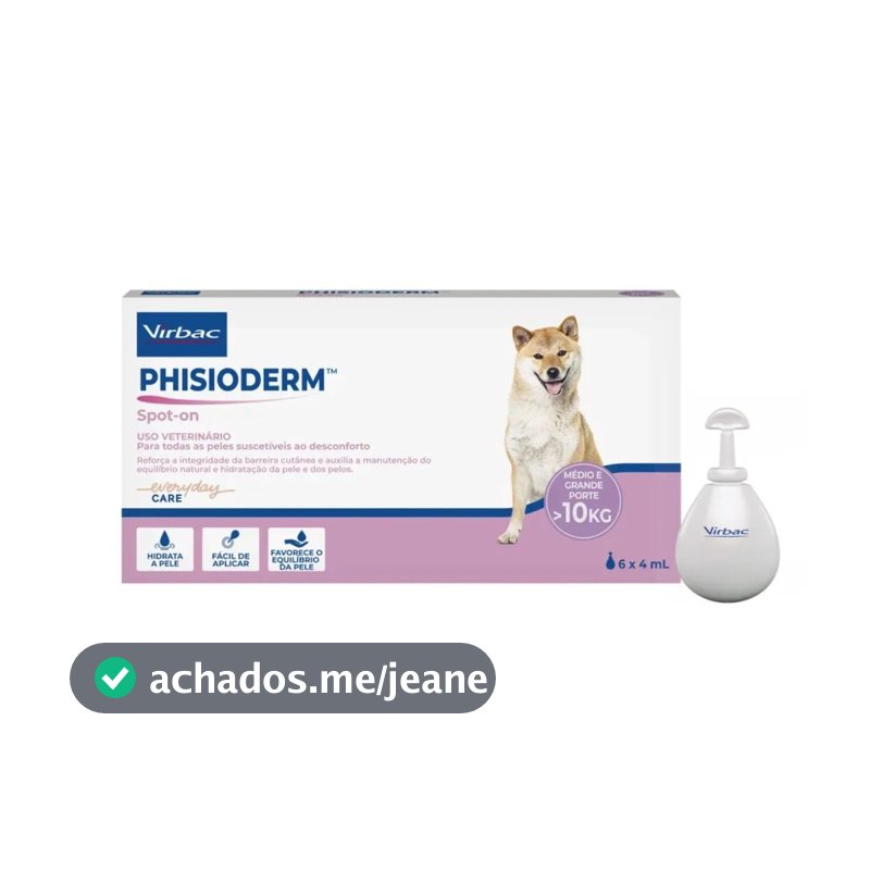 Phisioderm Spot On - 4 mL 6 Pipetas - Virbac Pele e Pelagem