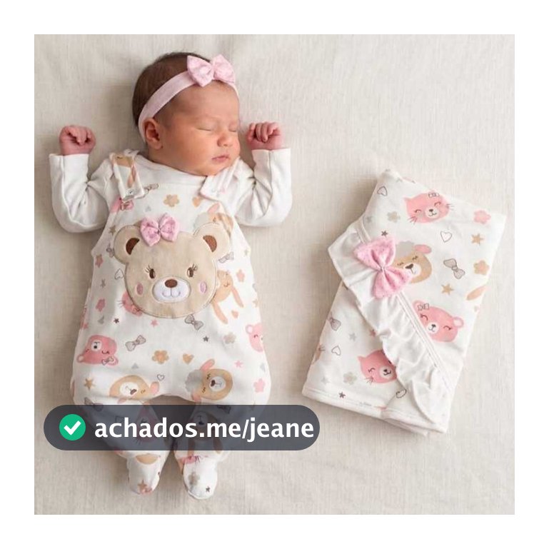 Roupa Bebê Menina Saída de Maternidade Kids Ursinha Lola Palha - Tamanho P