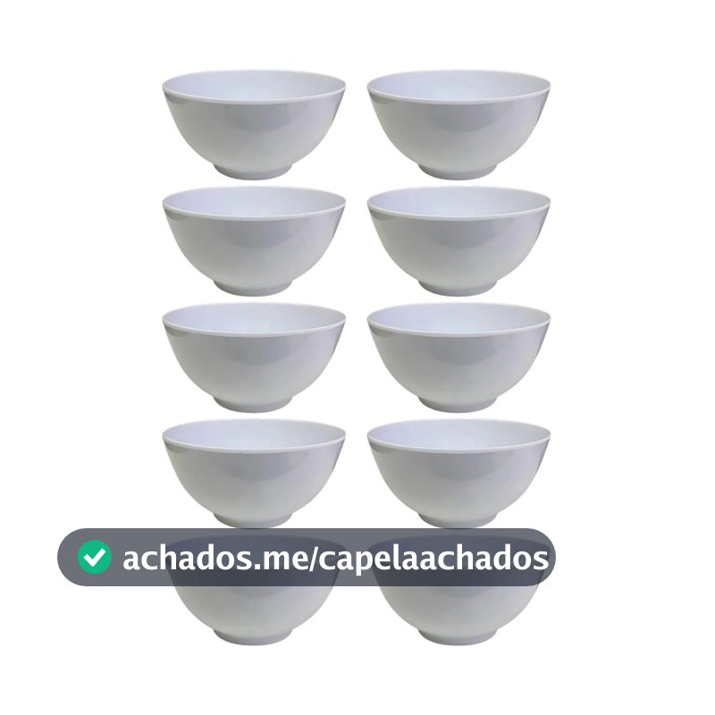 Jogo De Tigelas Para Sobremesa 300ml 10 Peças Kit Potes De Sorvete Redondos De Melamina Branco Sakes