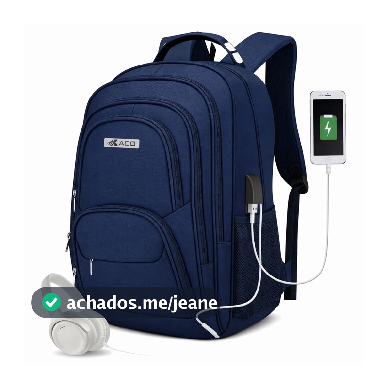 Mochila para Escola Reforçada com Entrada USB Impermeável