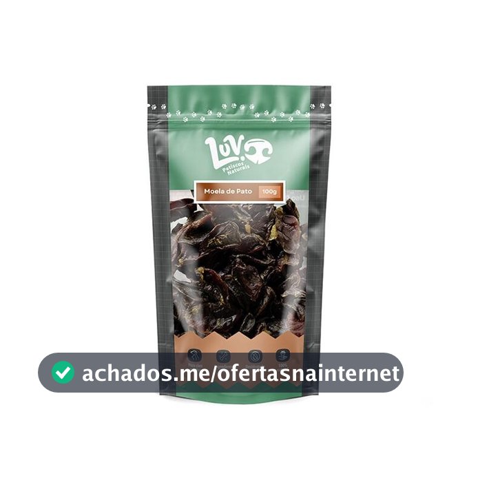 Moela de Pato Petisco Natural para Cães e Gatos 100gr - Luv