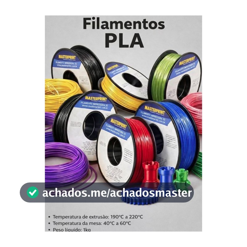 Filamento PLA 3D 1.75mm 1KG para Impressora 3D Masterprint - Cores SILK