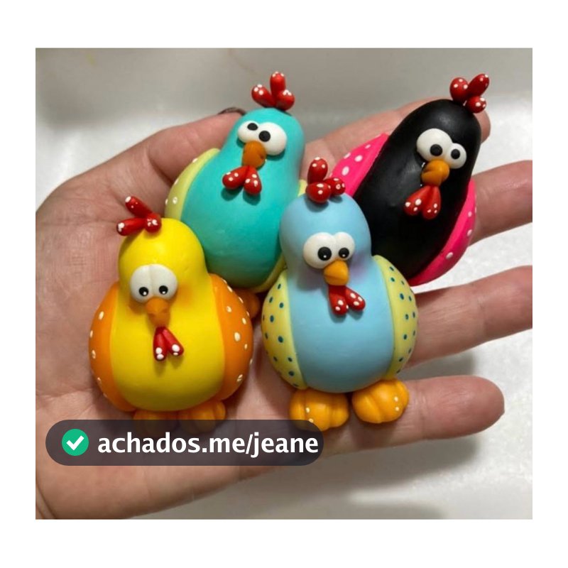 kit com 4 ímãs de geladeira em Biscuit