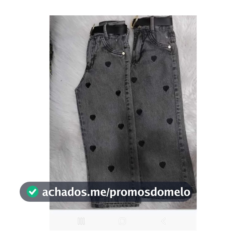 Calça infantil meninas calça grafite bordado coração, com regulador tamanhos  2 aos 10