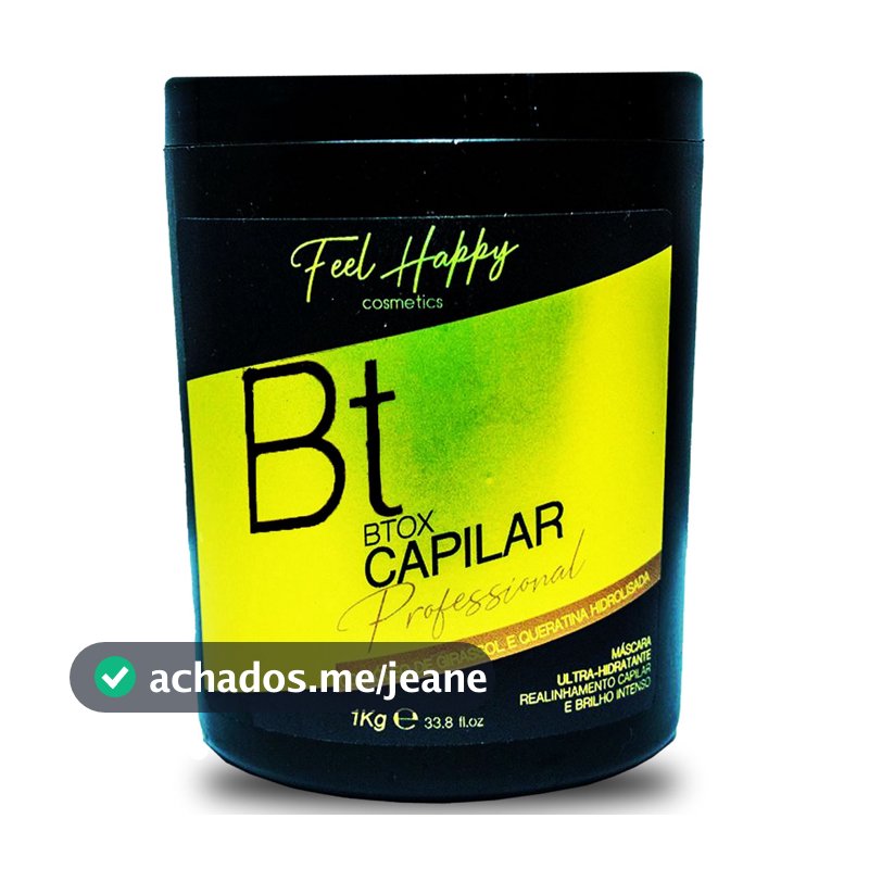 Máscara Capilar Anti Frizz BTox 1000gr  Feel Happy Cosmetics