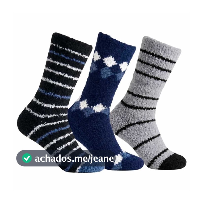 Kit com 3 Meias De Inverno M07 Sortidas