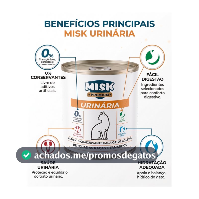 Ração Úmida Misk Urinária 280g Gatos Urinary Natural Vet