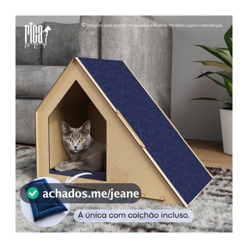 Casinha com Colchão para Gato Tóca Rampa Casa Caminha Pet Arranhador Luxo Ricapet