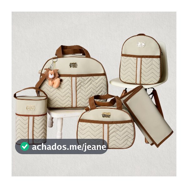 Kit 5 Bolsas Maternidade com Porta Mamadeira e Mochila