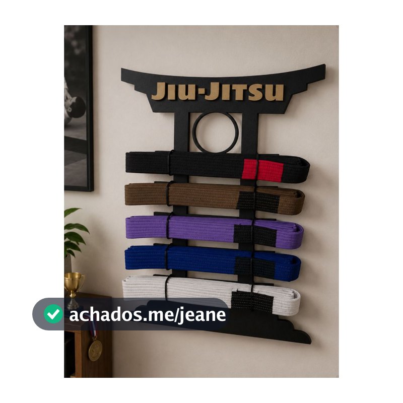 Porta 5 Faixas Preto de JiuJitsu Bolinha 0444p