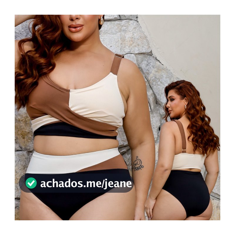 Biquini Plus Size Alça Regulável Cintura Alta Para Praia Piscina