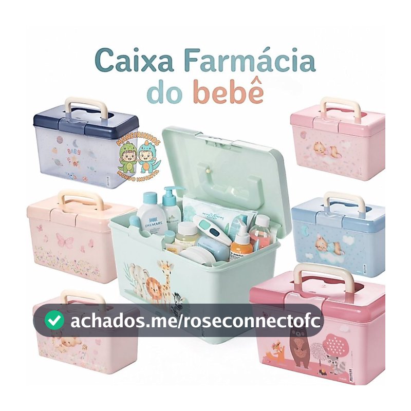Caixa Organizadora Farmácia 1,7 Litros Farmacinha do Bebê Maletinha para Remédios