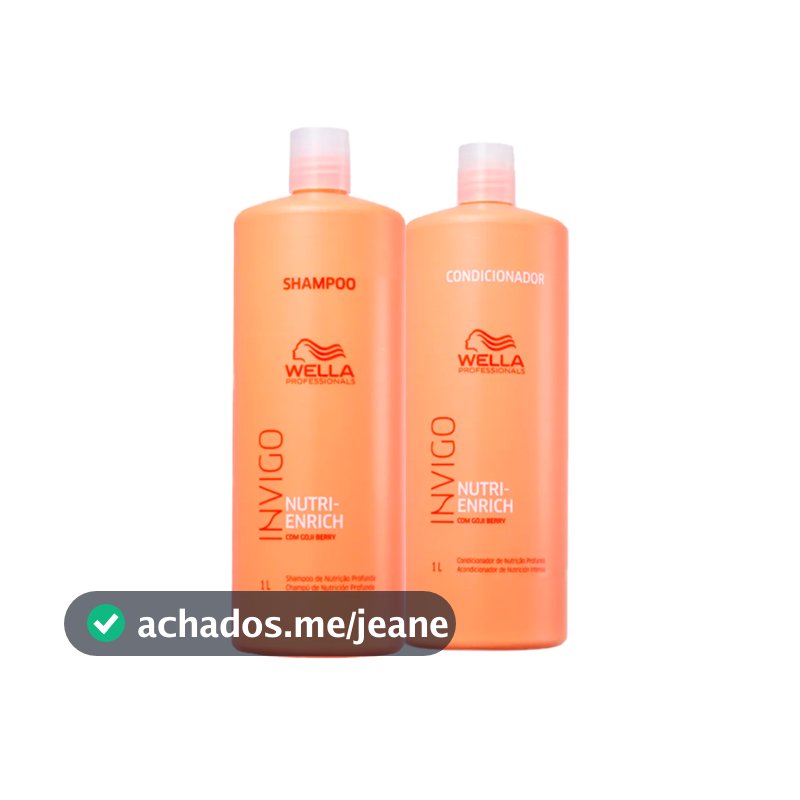 Wella Kit Nutri-Enrich Shampoo 1L e Condicionador 1L Nutrição Profunda e Vitalidade para Cabelos Secos