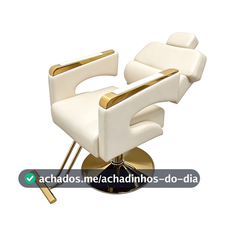 Cadeira De Barbeiro Reclinável Profissional  2026   Reclinável Redonda NOVO