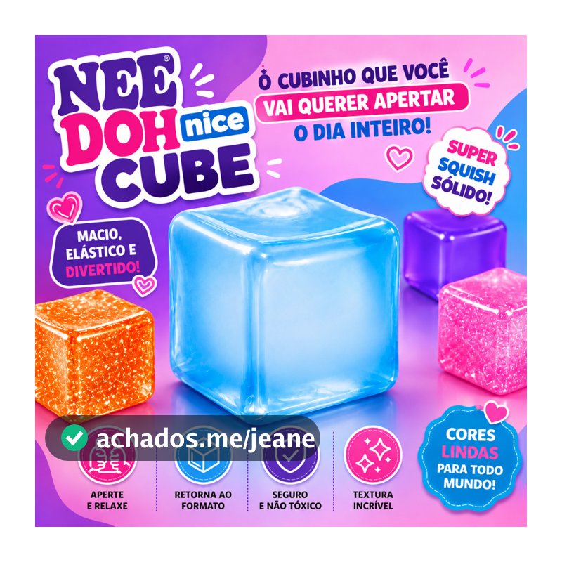 Squishy Cubo de Gelo Macio Anti-Estresse Brinquedos Infantil Elástico Sensorial 5cm Nee Doh Nice