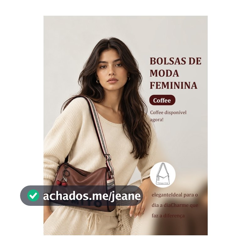 TOMI MITO  Bolsa Feminina Pequena Casual de Ombro com Alça Larga Zíper e Espaço Interno Prático TM9243