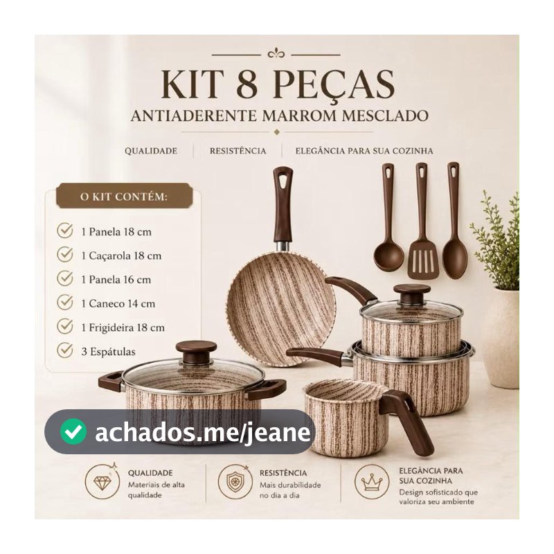 Jogo de Panelas Antiaderente MARF 5 Peças com Teflon Premium, Alumínio Resistente e Alta Durabilidade na Cozinha Moderna