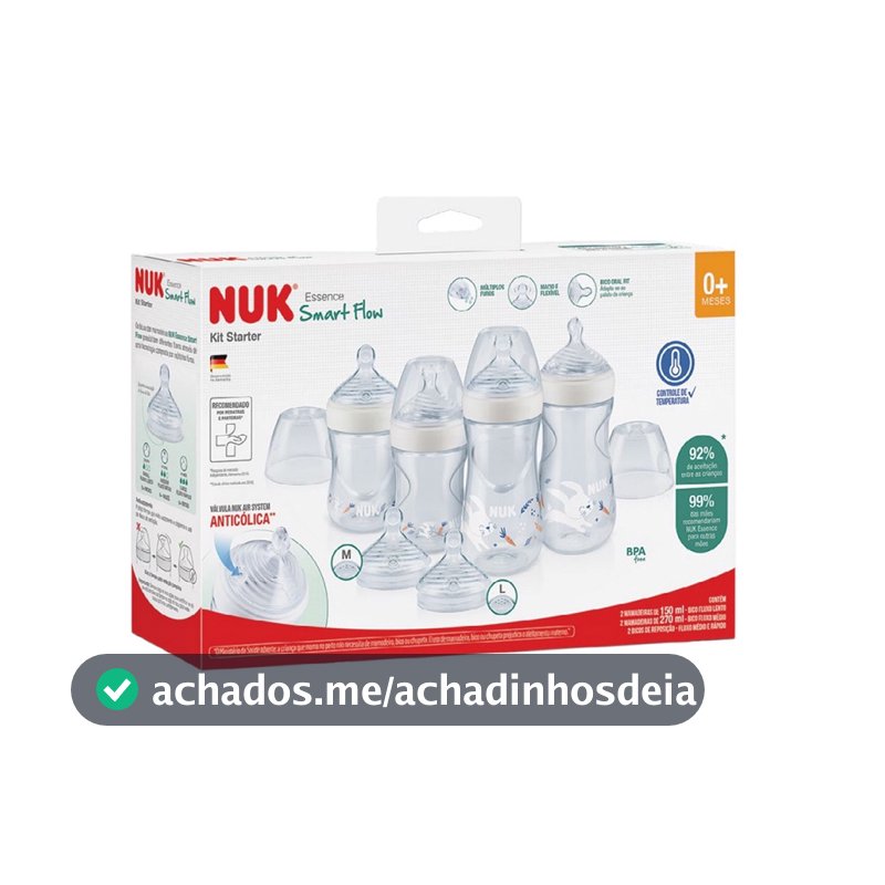 Kit 4 Mamadeiras Starter Smart Flow Recém Nascido - Nuk