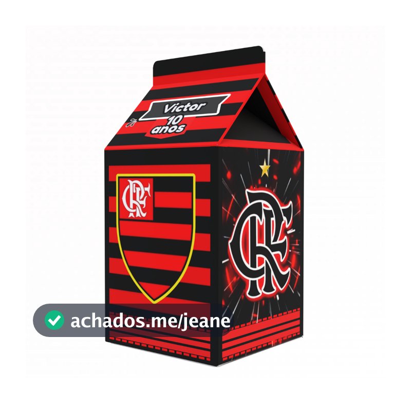 Caixinha Milk Flamengo - para Festa Personalizada - Lembrancinha para Festa