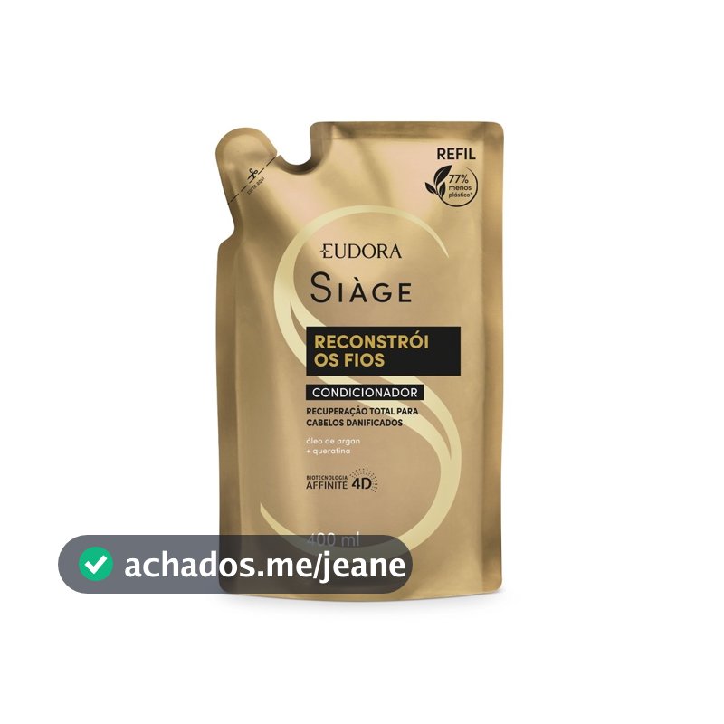 Eudora Refil Condicionador Siàge Reconstrói os Fios 400ml