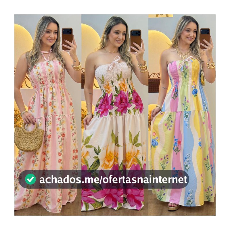 Vestido Feminino Longo Camadas Serena Tecido Duna Tendencia Lançamento 2026