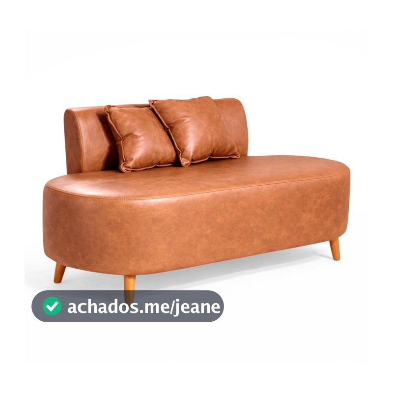 Sofa Organico Feijão Curvo De 1,15 Metro  Para Sala Closet Tecido Corino Com 02 Almofadas Visammer