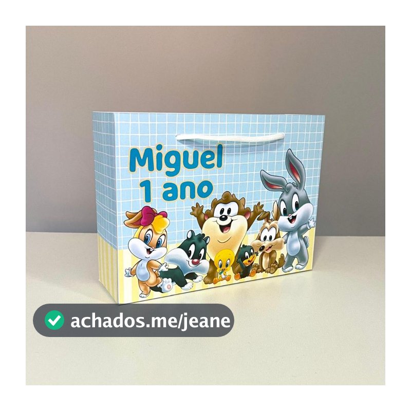 Sacolinha Personalizada Baby Looney Tunes- Pegue e Monte