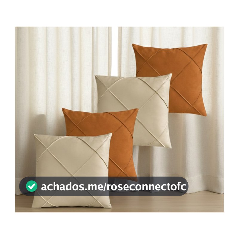Kit de 4 Capas De Almofadas Suede AVELUDADAS Drapeada 45x45 cm Decorativas