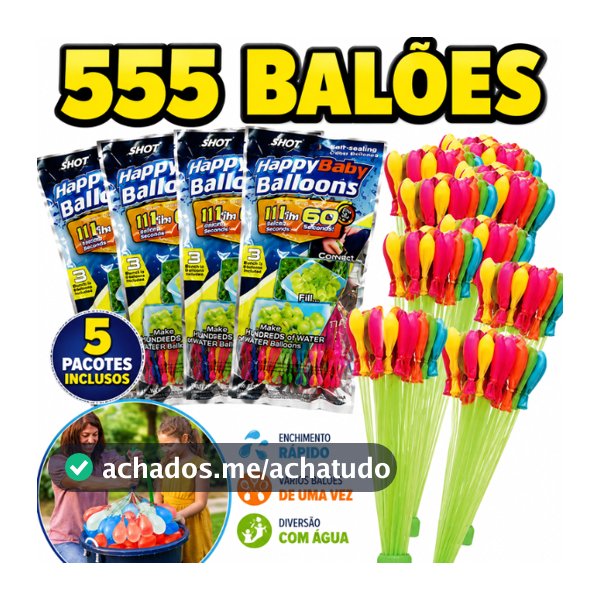 Kit Bexiga de Água Splash Ball 111/222/333/444/555 Balões