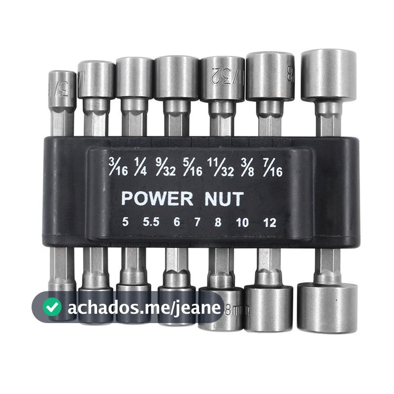Jogo de 14 Peças: Soquetes Canhão de 4 a 13mm + Adaptadores Hexagonais