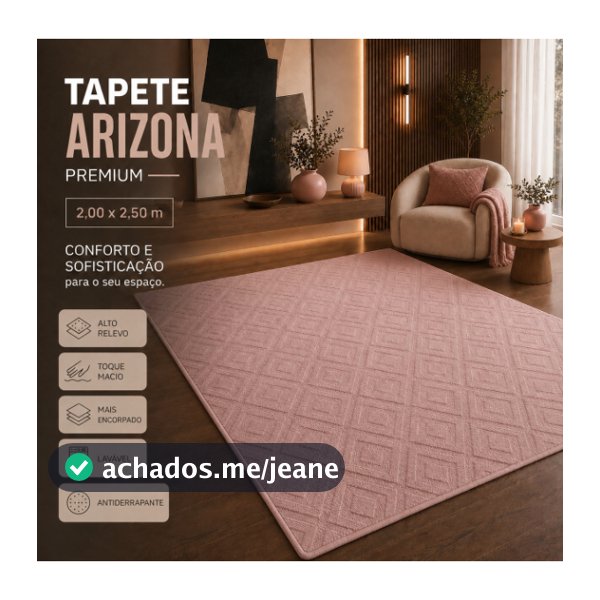 Tapete Sala 2,50x2,00 Geométrico Alto Relevo Premium Macio Antiderrapante Quarto Escritório Rosa Claro